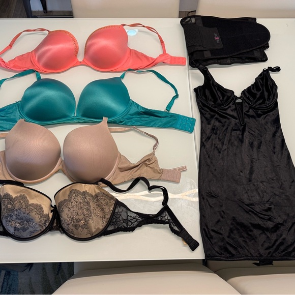 3 Victoria’s Secret Bras, 1 Chantelle Bra, Shapewear & Waist trainer - Picture 1 of 9